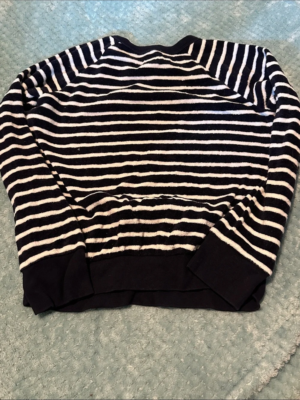 GAP Girl’s Navy and White Striped Sweater with Rainbow Patch
